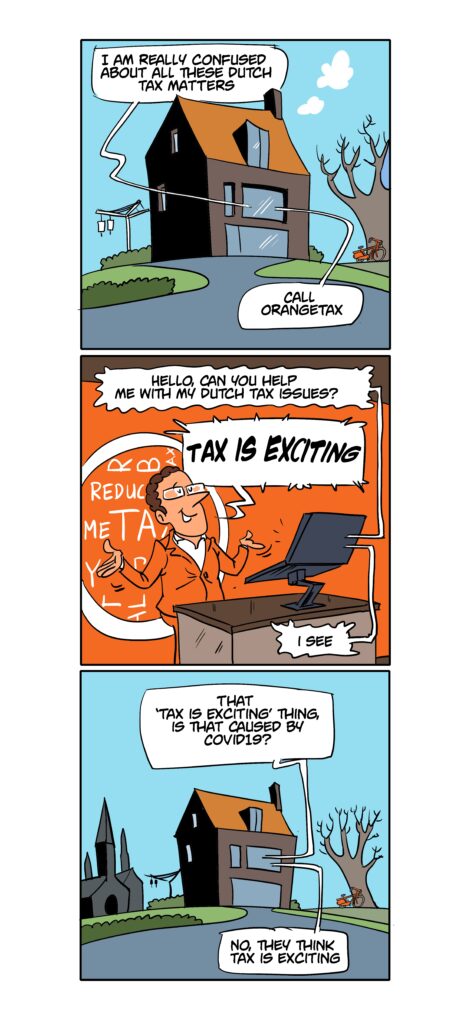 tax is exciting - cartoon